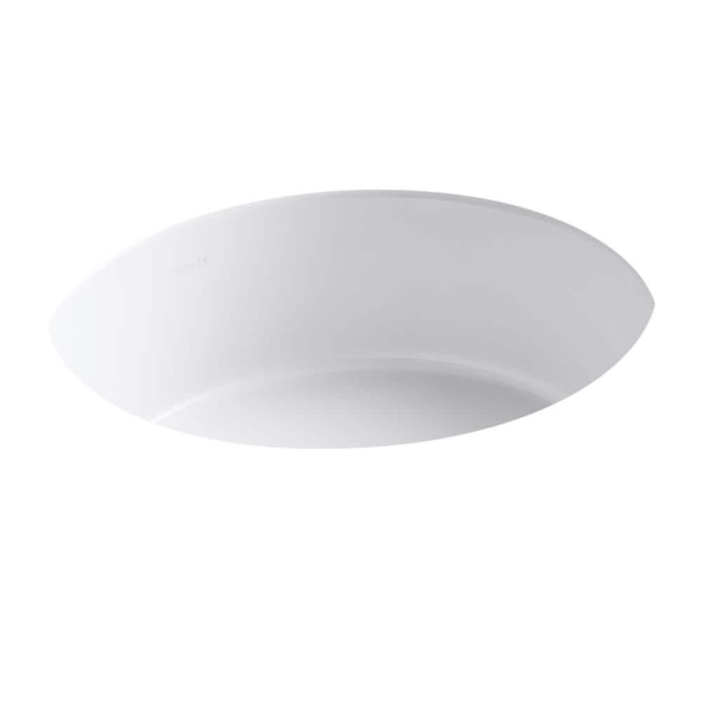 Verticyl Ceramic Vitreous China Circular Undermount Bathroom Sink with Overflow