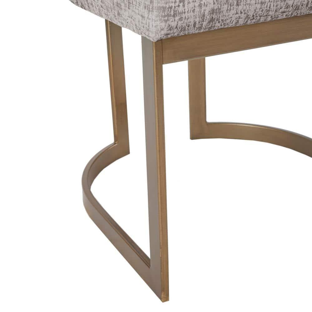 Madison Park Set of 2 Thornton Dining Chairs Gray: Upholstered, Metal Legs, Contemporary Style