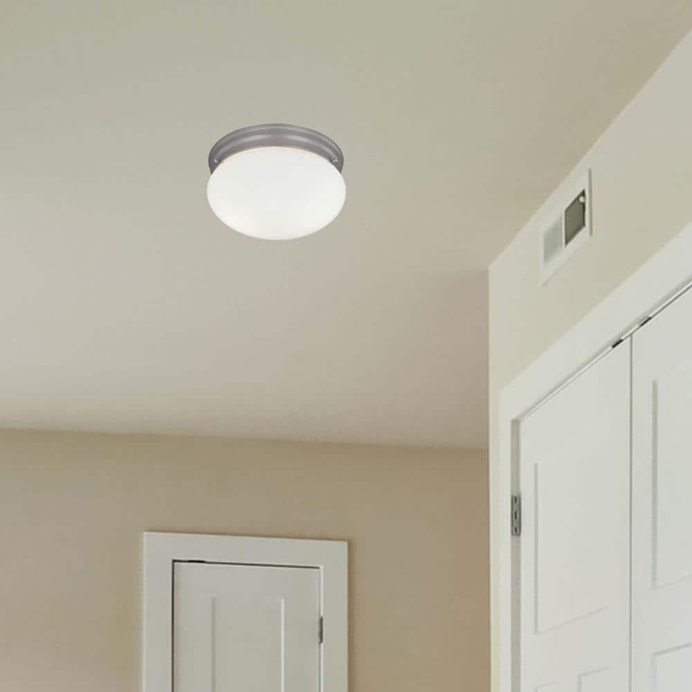 Designers Fountain 4732-PW Basic 9" Flushmount Pewter Finish Light Fixture