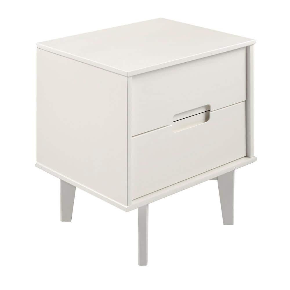 Preston 26"H Modern 2-Drawer Nightstand with USB Ports and Flared Legs
