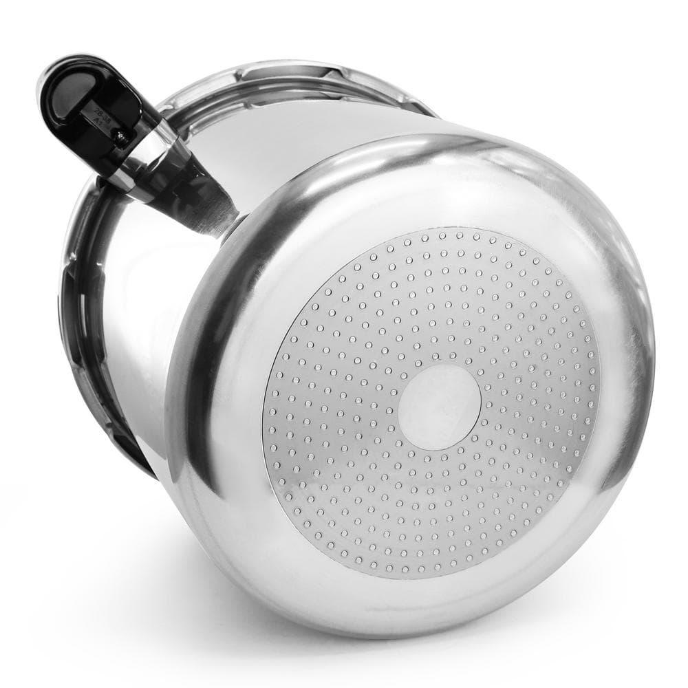 MegaChef 24qt Large Aluminum Stovetop Pressure Cooker/Canner for Induction and Gas Stove-Tops Silver