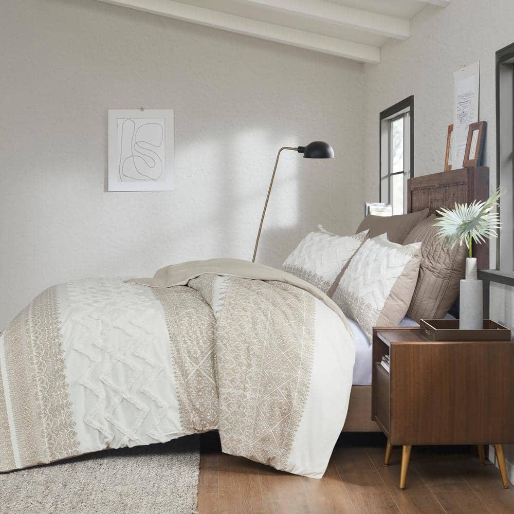 INK+IVY Mila Cotton Duvet Cover Set with Chenille Tufting