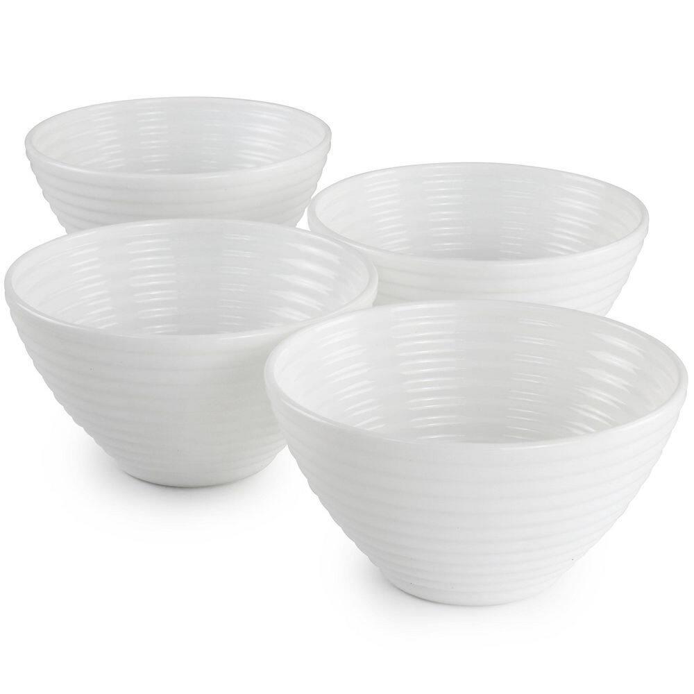 Gibson Ultra Patio 4 Piece Tempered Opal Glass Dessert Bowl Set in White