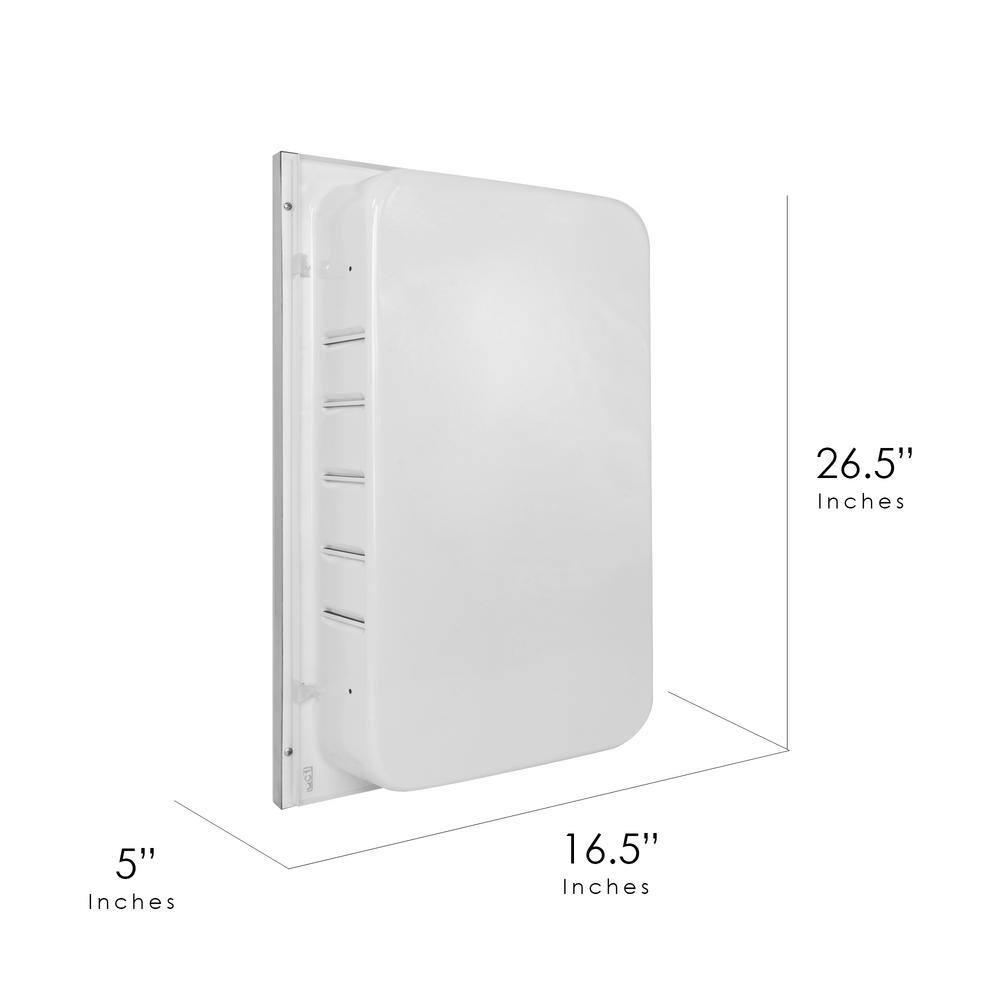 16" x 26" Metro Beaded Recessed Medicine Cabinet - Head West: Wall Mount, Polystyrene Frame, 3 Shelves