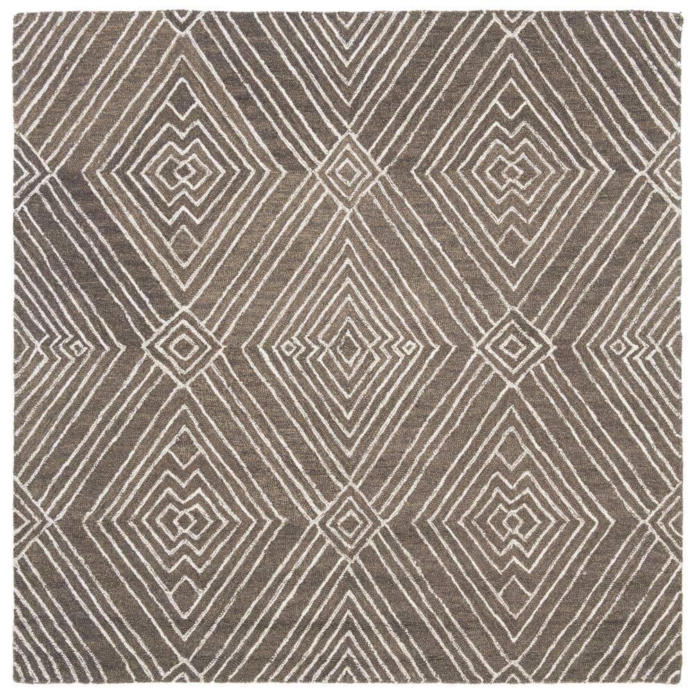 Micro-Loop MLP608 Hand Tufted Area Rug - Dark Grey/Ivory - 5'x5' - Safavieh.