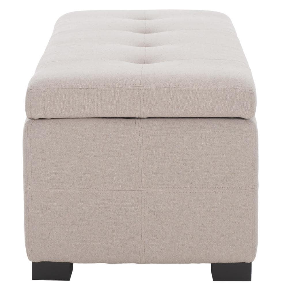 Maiden Tufted Storage Bench Large - Taupe - Safavieh