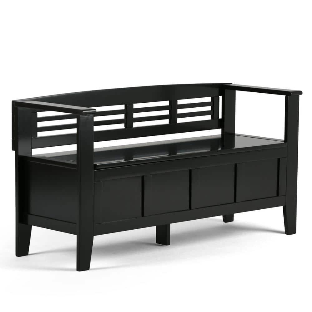 Simpli Home Adams Solid Wood Entryway Lift Top Storage Bench