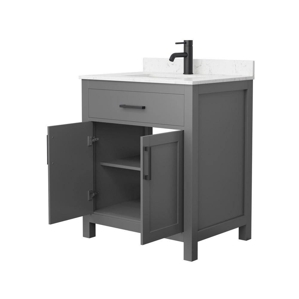Wyndham Collection Beckett 30" Freestanding Single Bathroom Vanity with Cultured Marble Top