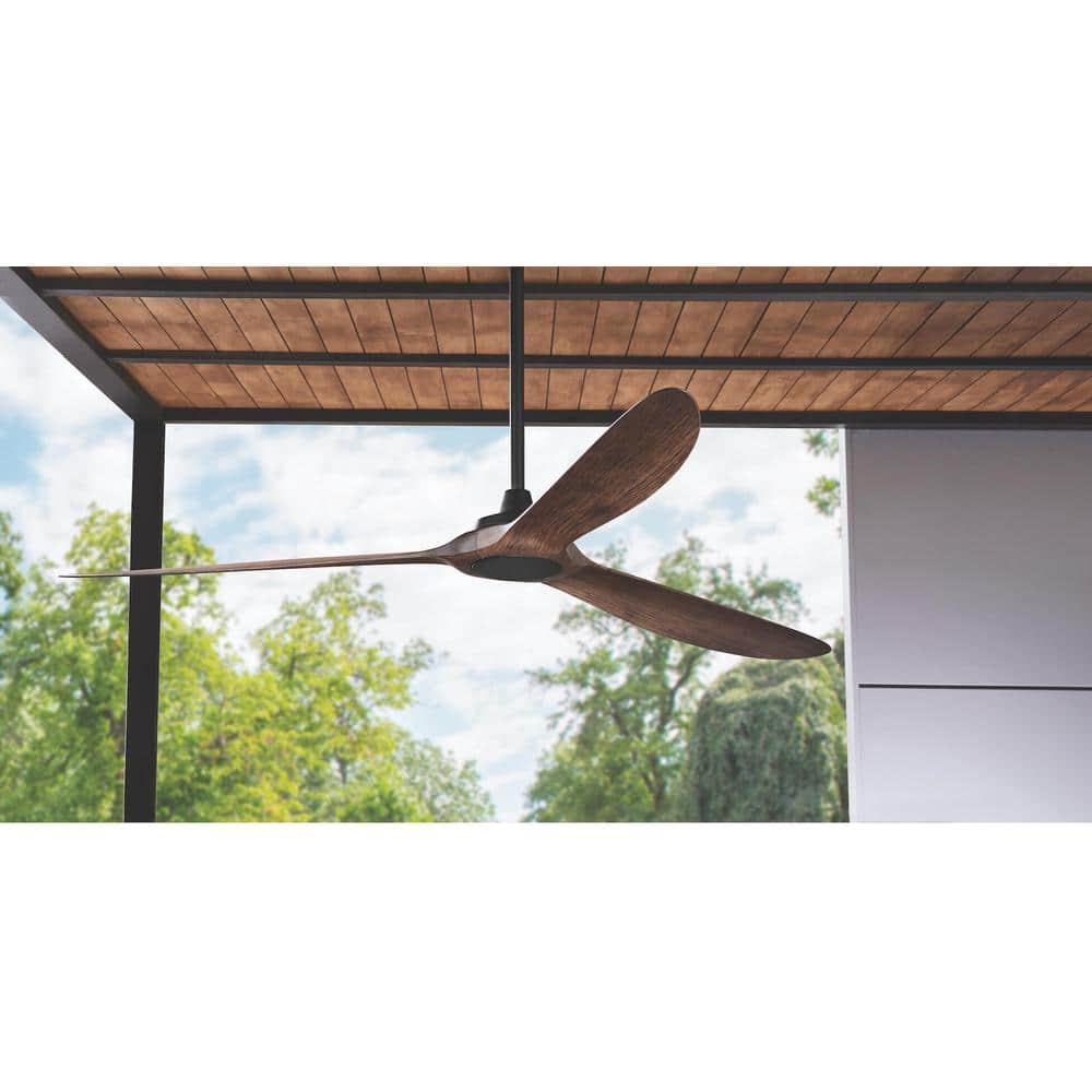 Home Decorators Collection Tager 72 in. Indoor/Outdoor Matte Black Smart Ceiling Fan with Remote Control Powered by Hubspace