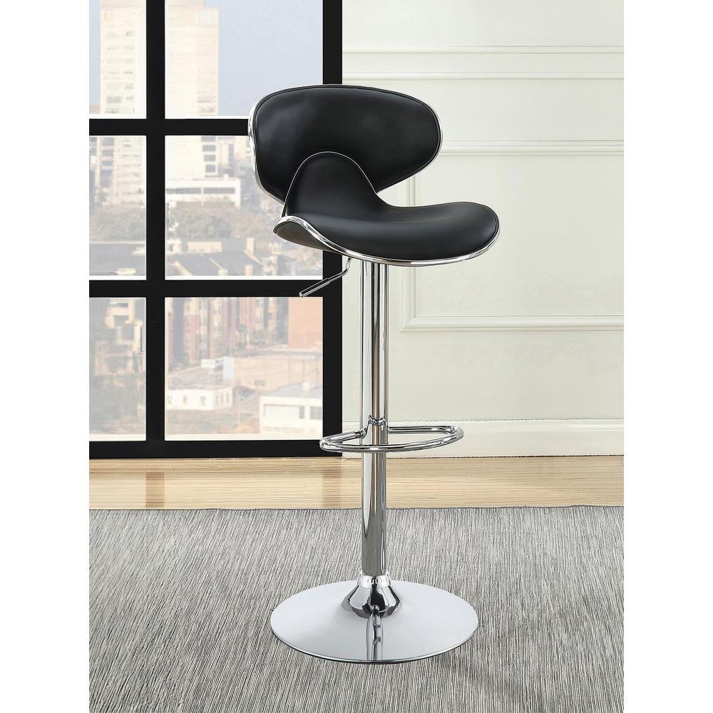 Swivel Adjustable Bar Stool, Black, Set of 2 - Saltoro Sherpi