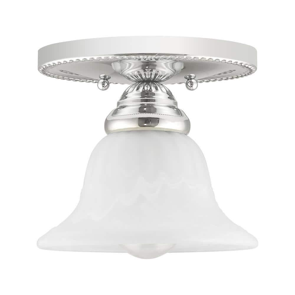 Livex Lighting Edgemont 1 - Light Flush Mount in  Polished Chrome