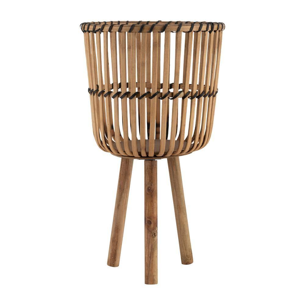 Set of 3 26"/22"/19" Bamboo Footed Planters Natural - Sagebrook Home