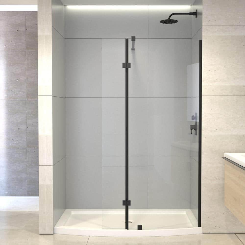 A&E Bath and Shower 60'' W 77.5'' H Framed Shower Enclosure Halim-60-BLK