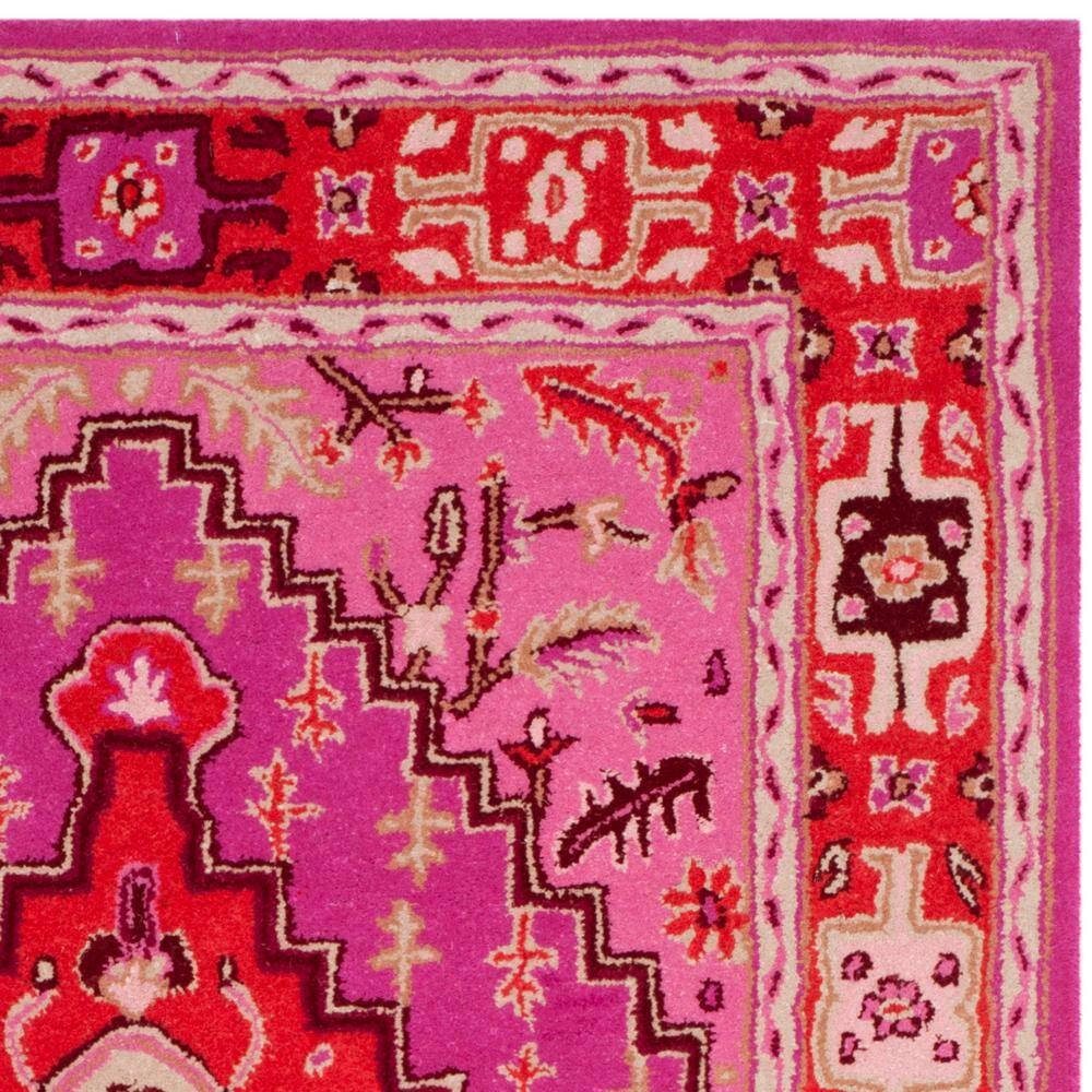 SAFAVIEH Bellagio Deacon Floral Bordered Area Rug, Red/Pink, 9' x 12'