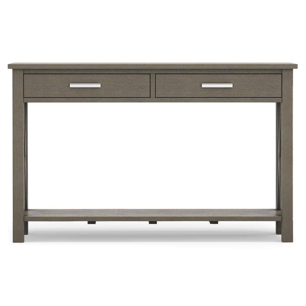 Simpli Home Kitchener 47"W Solid Wood Contemporary Storage Console Table with 2 Drawers and Bottom Storage Shelf