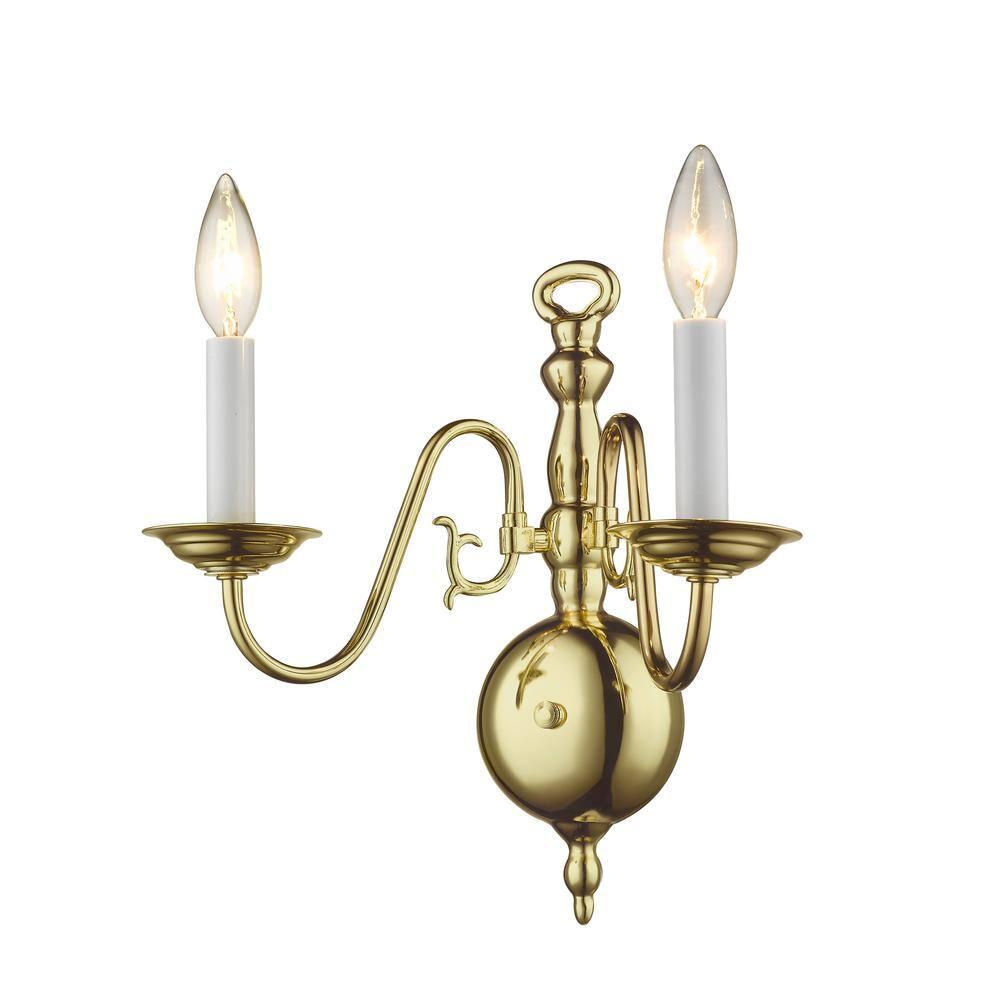 Livex Lighting Williamsburgh 2 - Light Wall Light in  Polished Brass