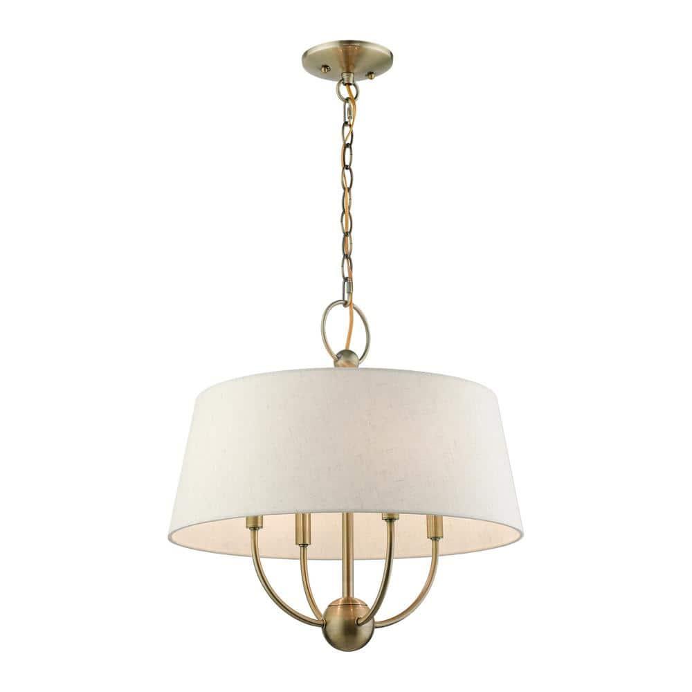 Livex Lighting Cartwright 4 - Light Pendant in  Antique Brass