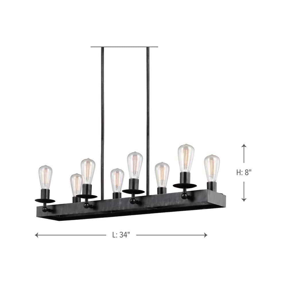 Rosswood Metal Linear Chandelier (34")