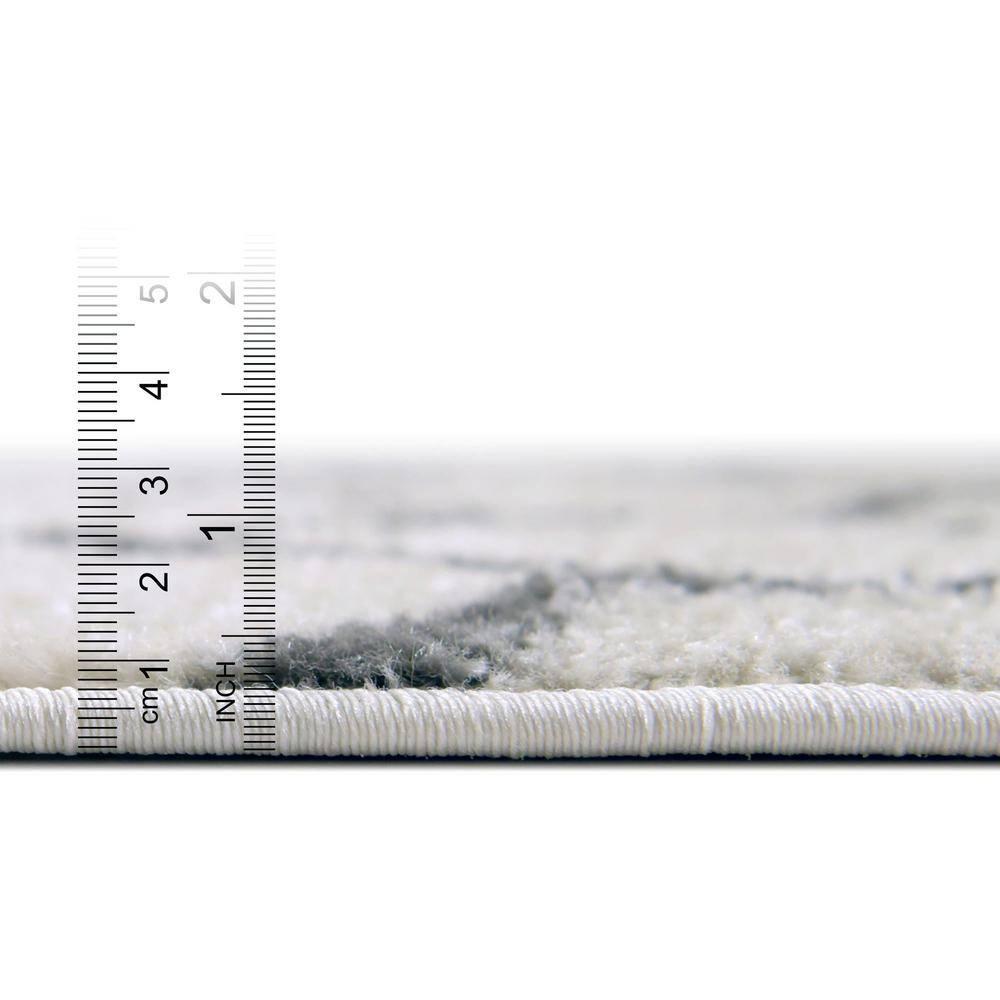 Unique Loom 3' 3 x 5' 3 Trellis Frieze Rounded Ivory Area Rug