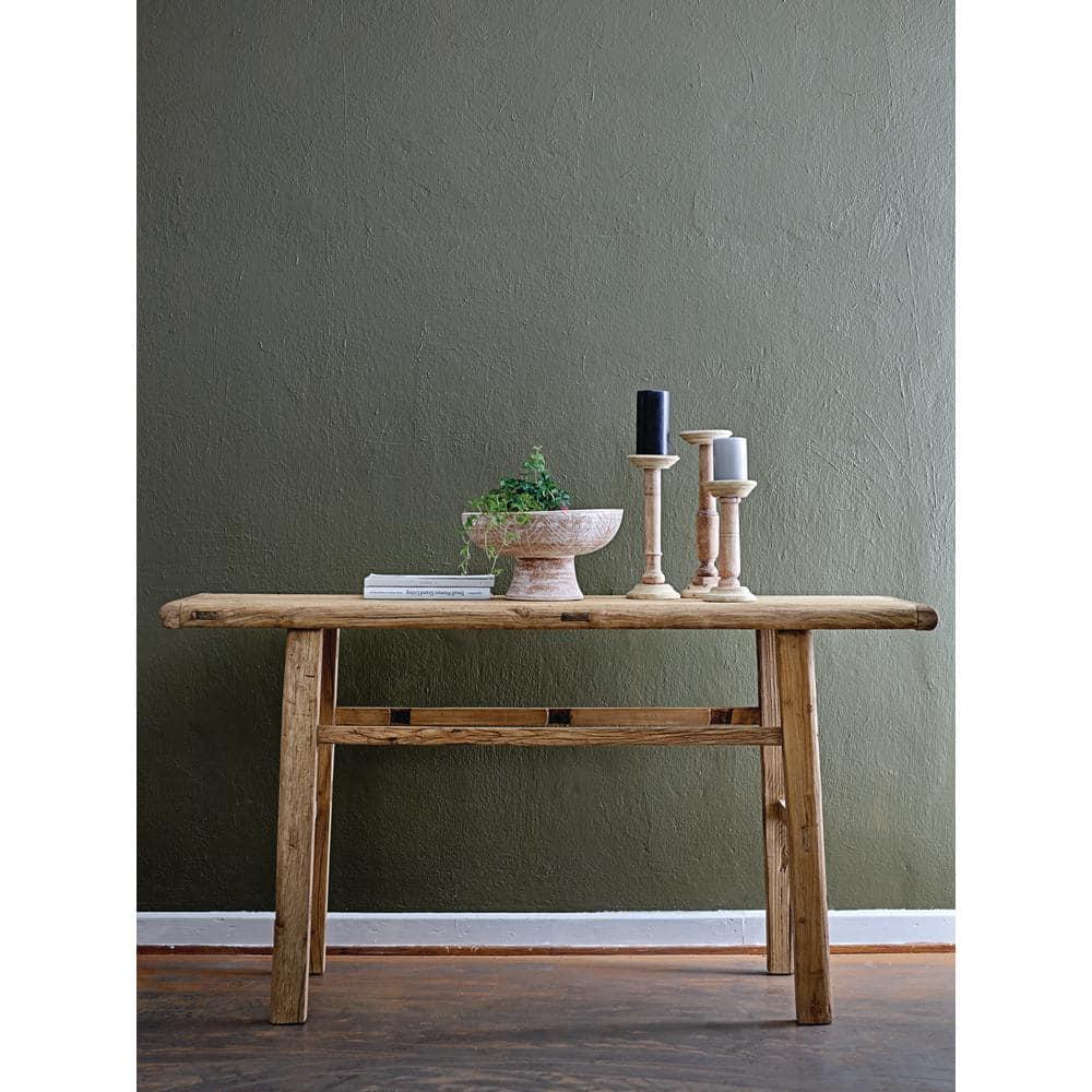 Storied Home Elm Wood Console Table Natural