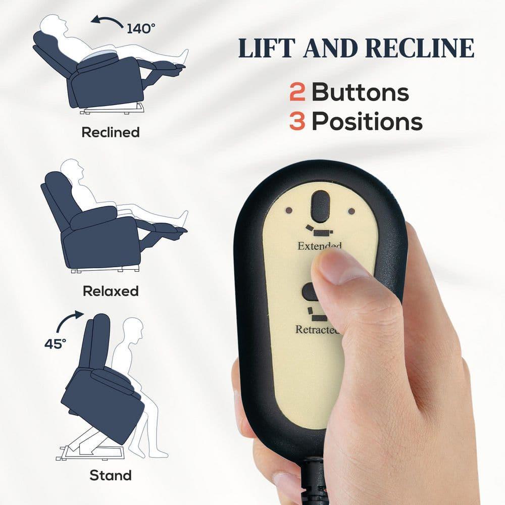 HOMCOM Power Lift Recliner Chair, Electric Reclining Chair with Remote, Side Pockets, Pocket Spring, Tufted Back, Quick Assembly, Deep Blue