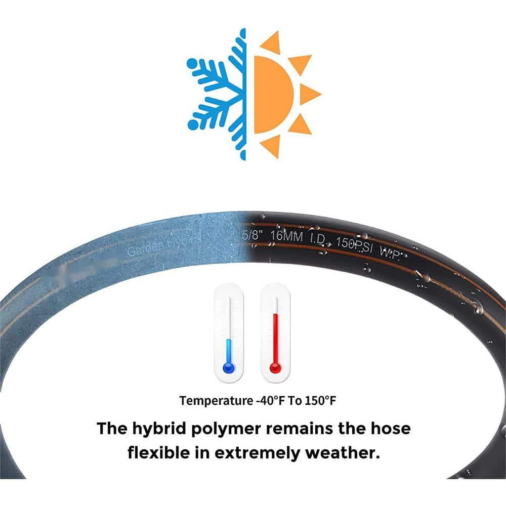 Giraffe Tools Leader Hose 10ft x 5/8'', Short Water Hose Heavy Duty, Lightweight, Flexible Hybrid Hose with Swivel Handle, Male to Female Fittings
