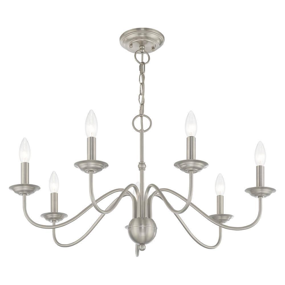 Elegant Windsor Brushed Nickel 7-Light Plug-in Chandelier