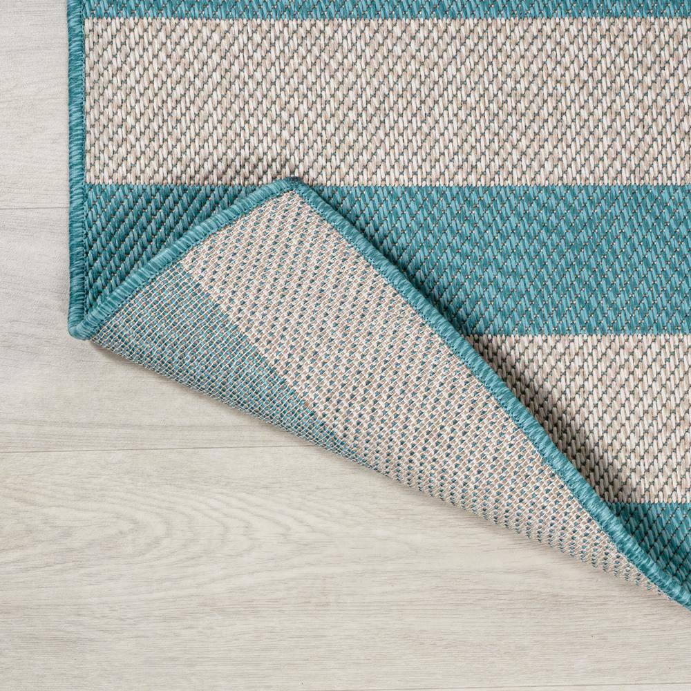 3' x 5' Negril Two-Tone Wide Stripe Indoor/Outdoor Area Rug, Aqua/Cream - JONATHAN Y