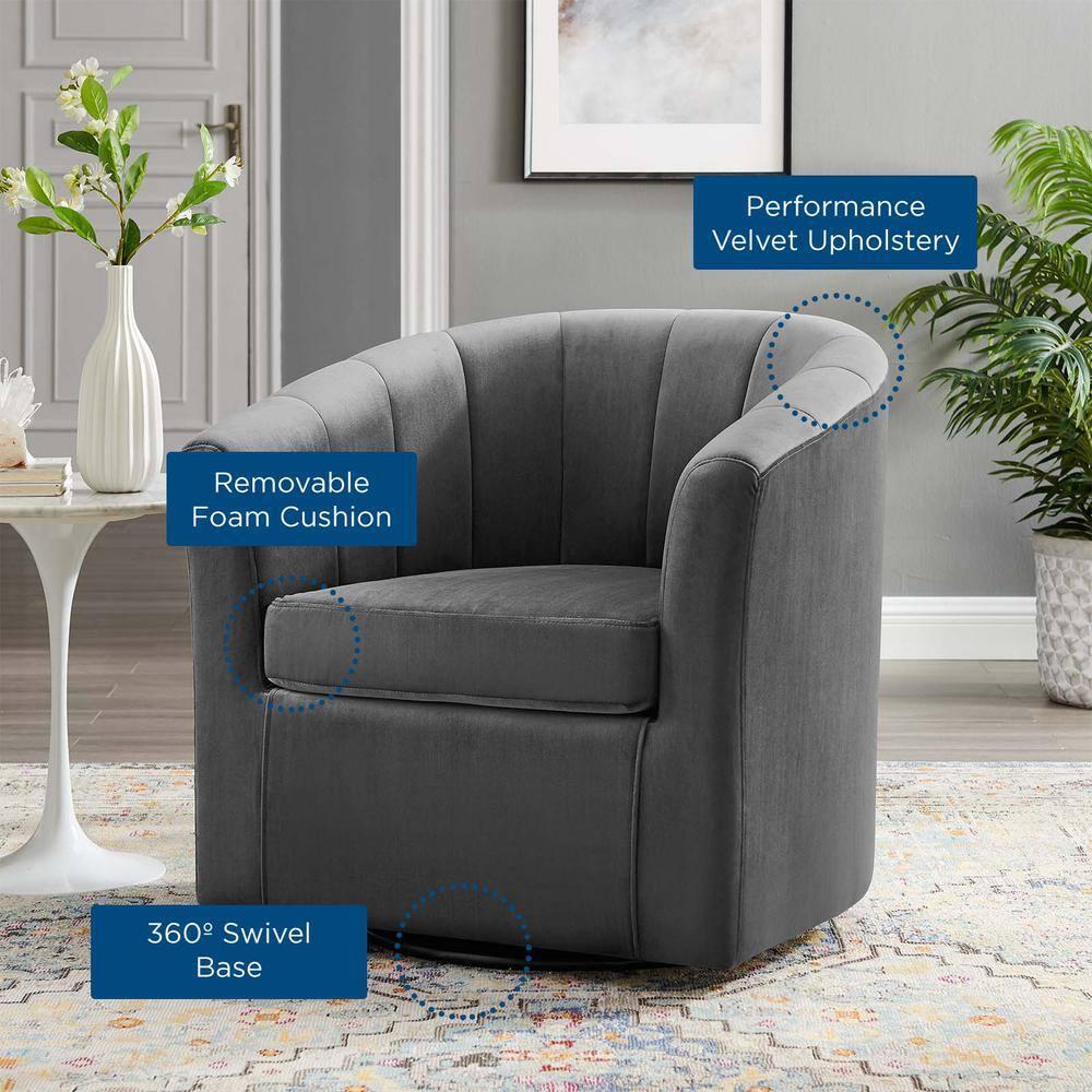 Modway Prospect Performance Velvet Swivel Armchair