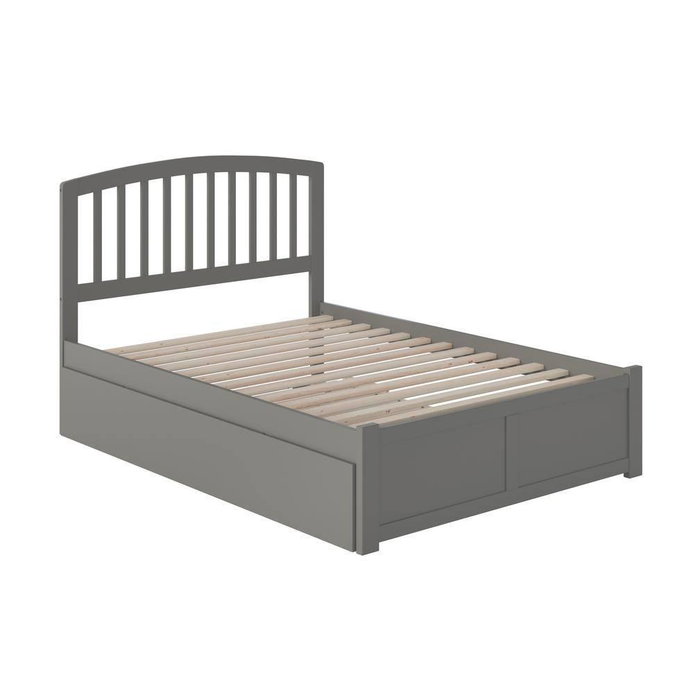 Cama Richmond con Plataforma Completa, Pie de Panel Plano y Cama Nido Urbana de Tamaño Completo en Gris