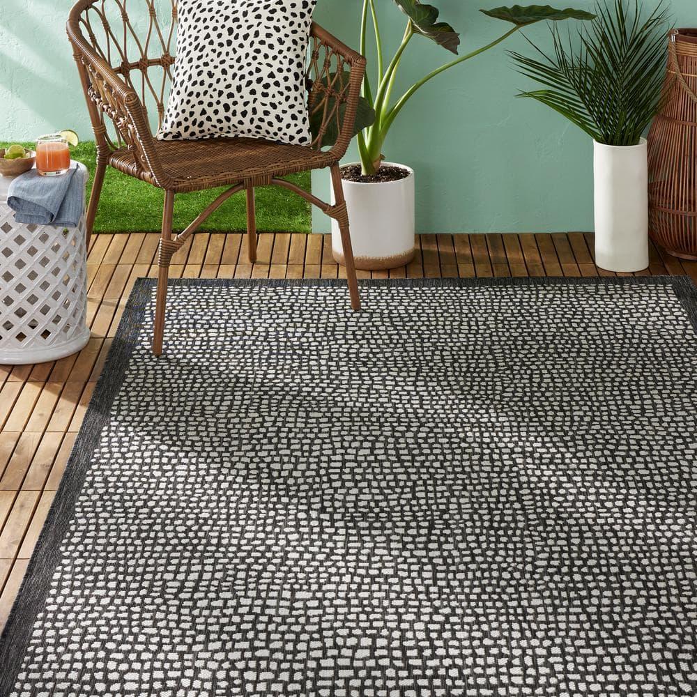 TOMMY BAHAMA Marlin Transitional Indoor/Outdoor Area Rug, Black
