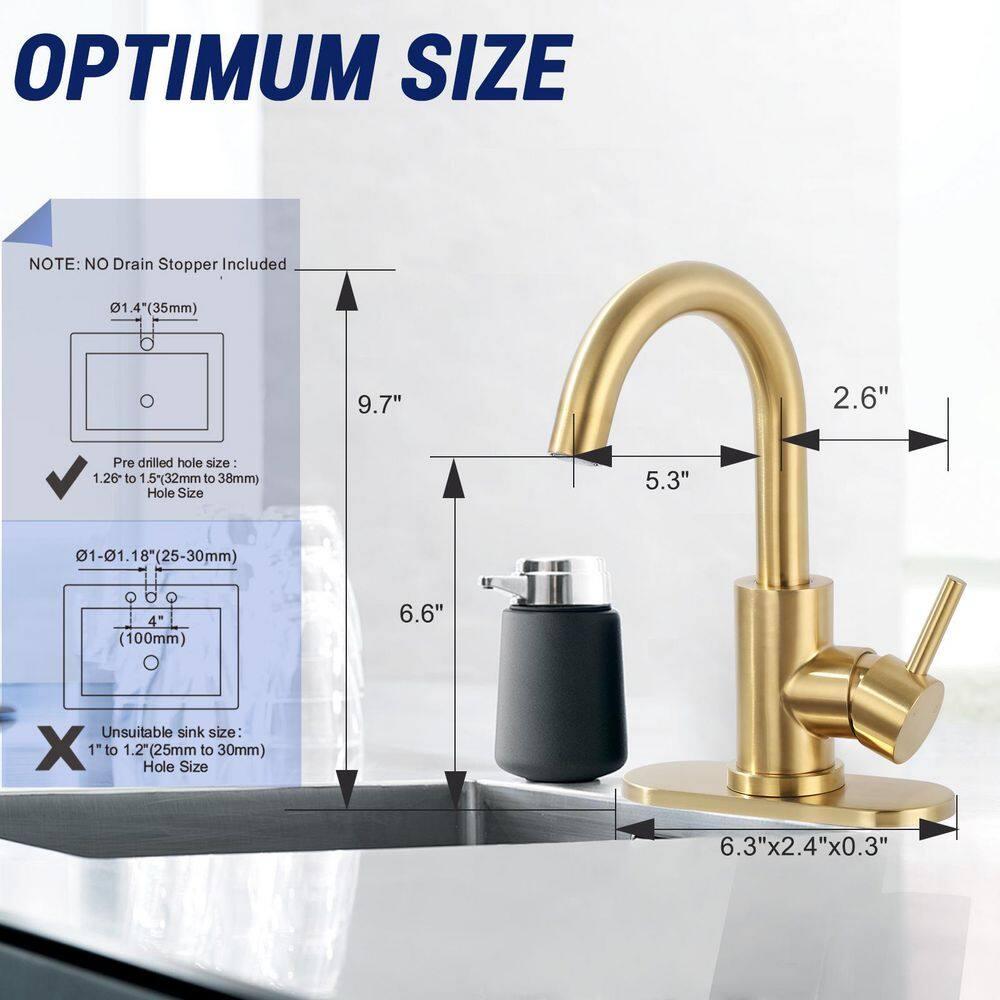 Single Handle Stainless Steel Bar Kitchen Faucet With Swivel Spout And Deckplate