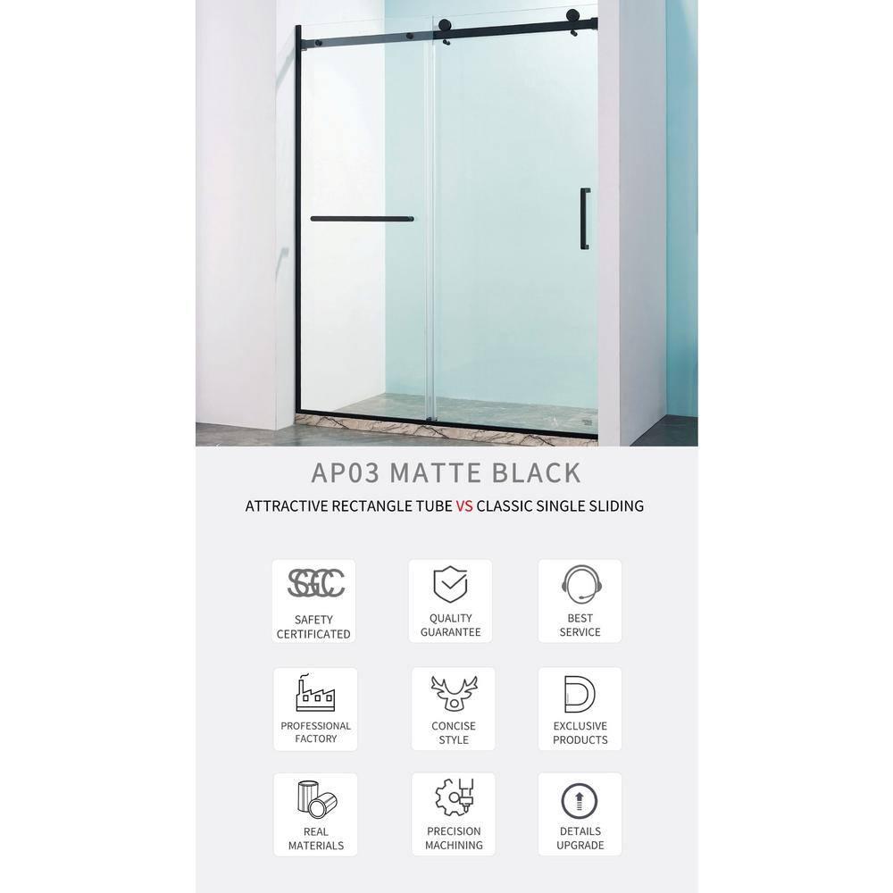 56"-60 ‘W x 75’ Aluminum Framed Shower Door