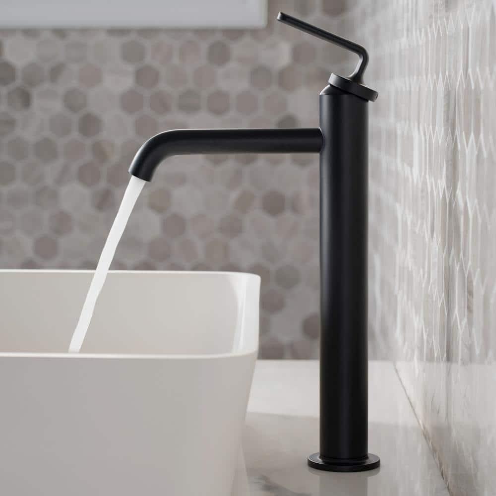 Ramus Single Handle Vessel Sink Bathroom Faucet with Drain Assembly