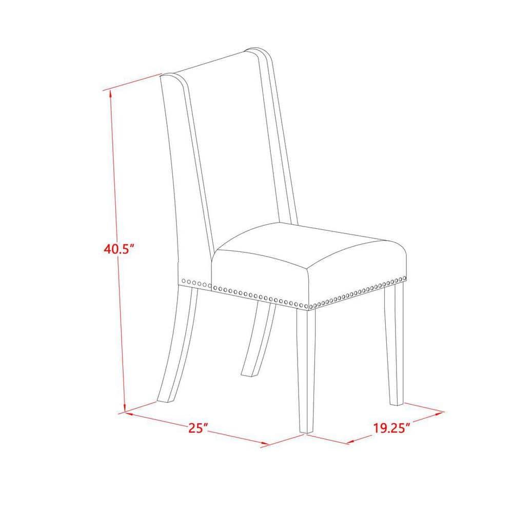 East West Furniture Antique 3-piece Dining Set with Fabric Seat in Linen White