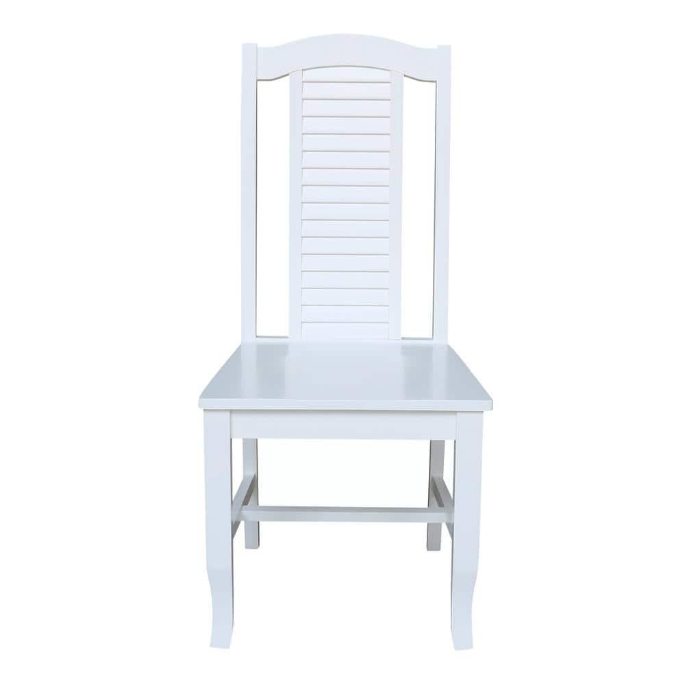 Seaside Solid Wood Chairs in White - Set of 2