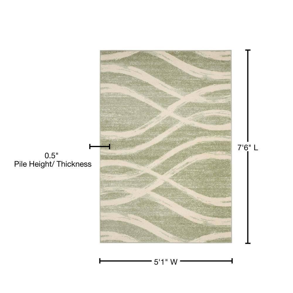 Adirondack ADR125 Machine Made Indoor Area Rug - Sage/Cream - 5'x5' - Safavieh