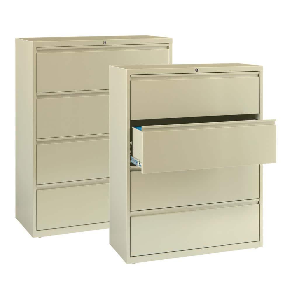 Lorell Lateral File 4-Drawer 42" x 18.6" x 52.5", File Cabinet, A4, Putty