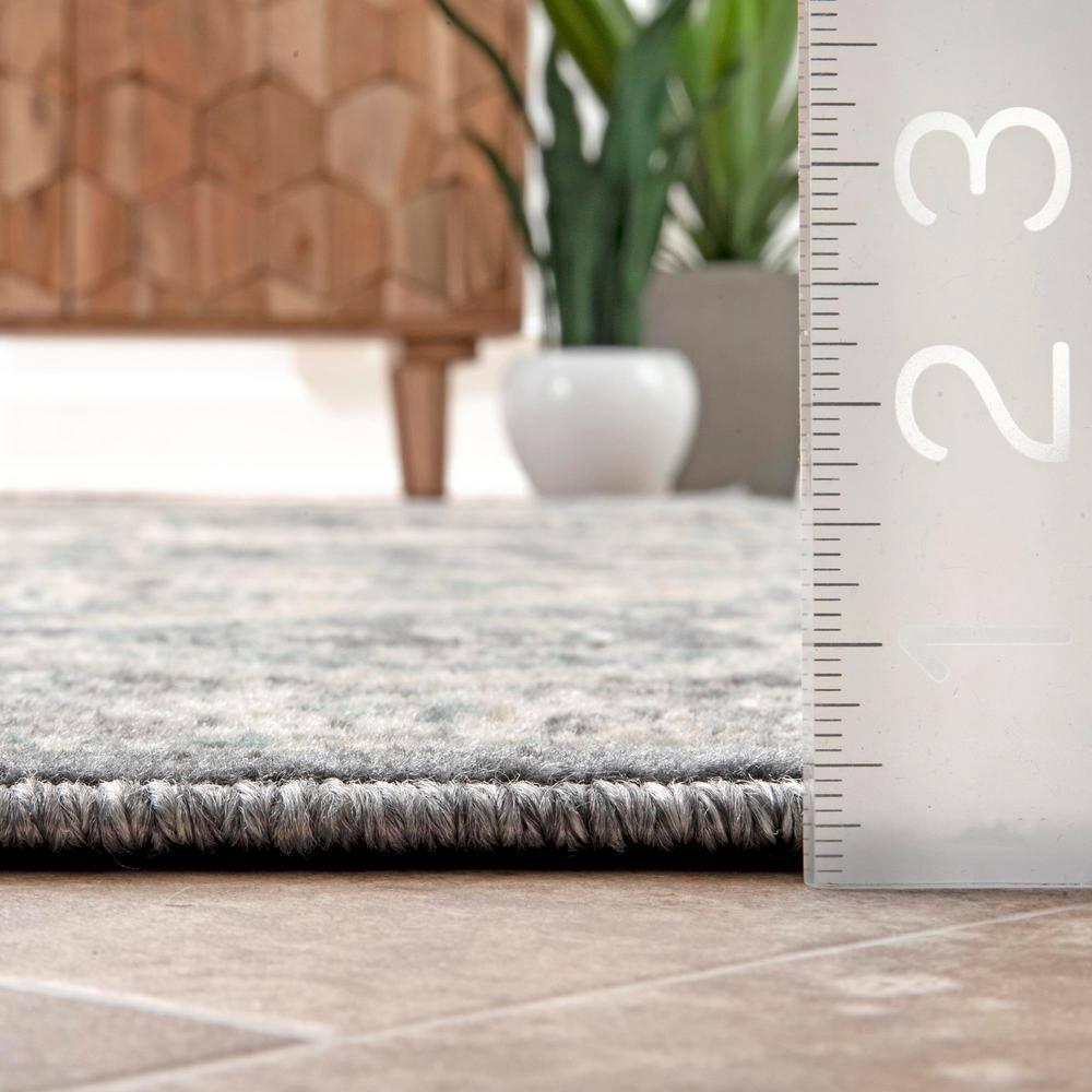 Becca Vintage Tiles Charcoal 7 ft. x 9 ft. Living Room/Bedroom/Dining Room Area Rug
