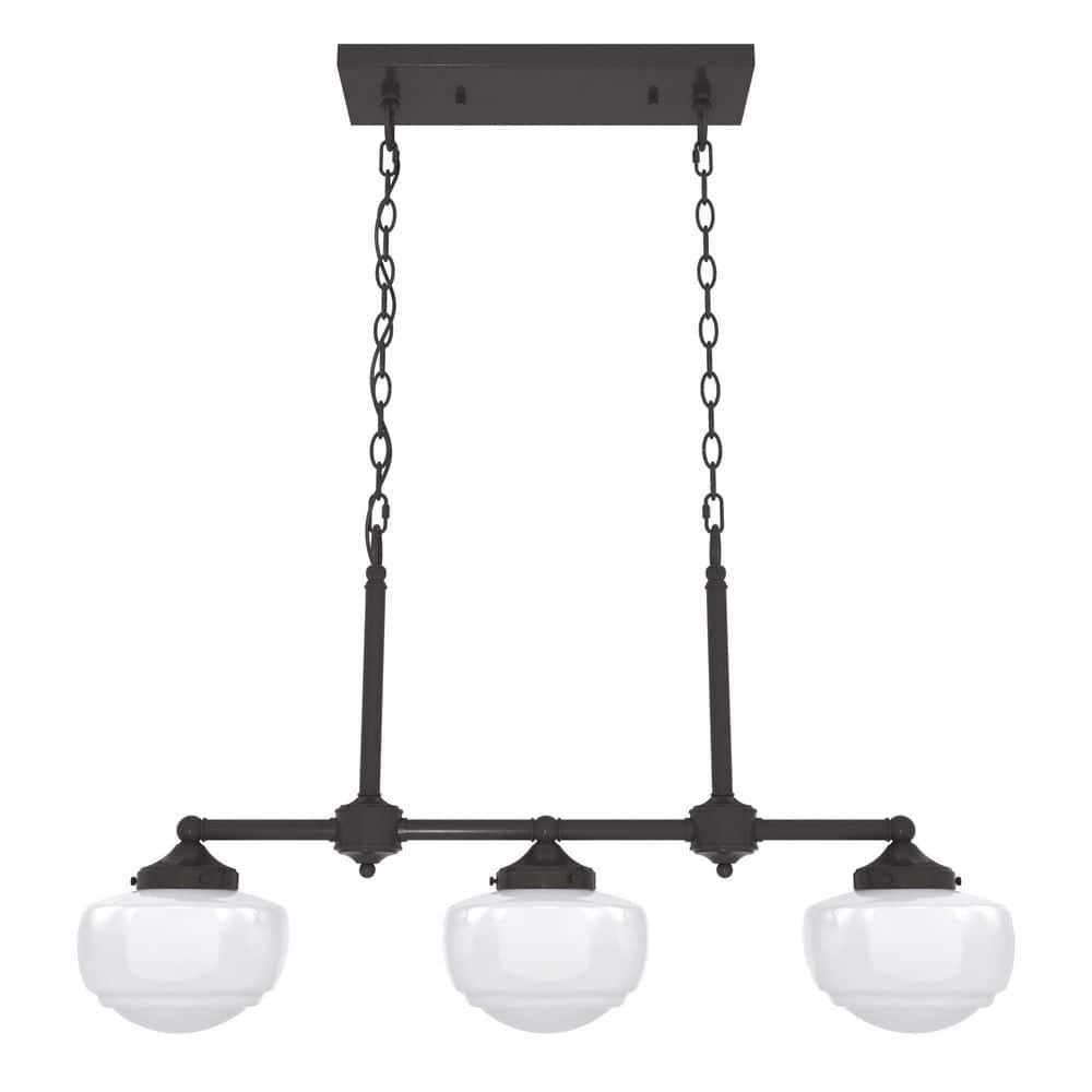 Hunter Fan Hunter Saddle Creek 3 Light Linear Chandelier Ceiling Light Fixture
