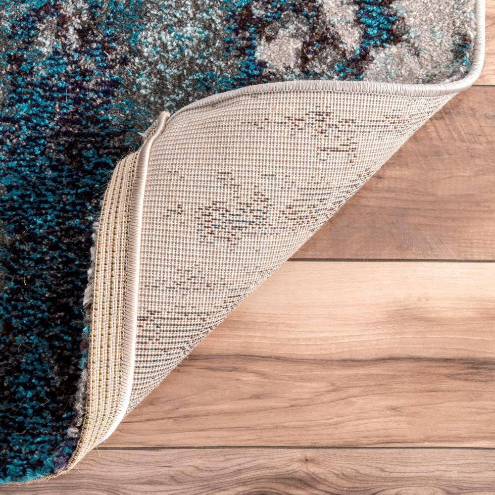 Nuloom Haydee Abstract 5 Round Indoor Area Rug for Living Room Bedroom Dining Room Kitchen, Teal/Ivory