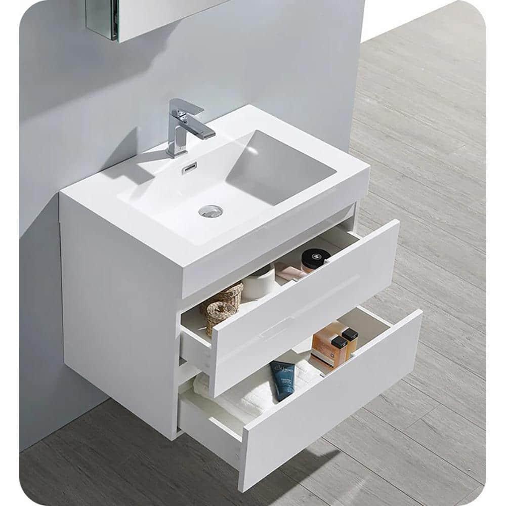 Valencia 24" Wall Mount Single Sink Bathroom Vanity with Top and Sink (Faucet Not Included)