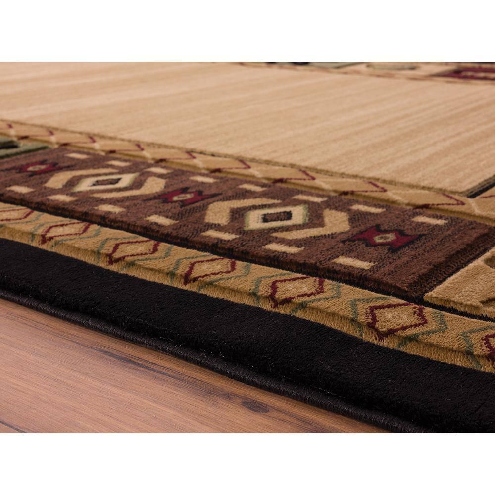 Designer Home Woodlands Area Rug 2055 40426 Homestead Beige Trees Leaves 7' 10" x 10' 6" Rectangle