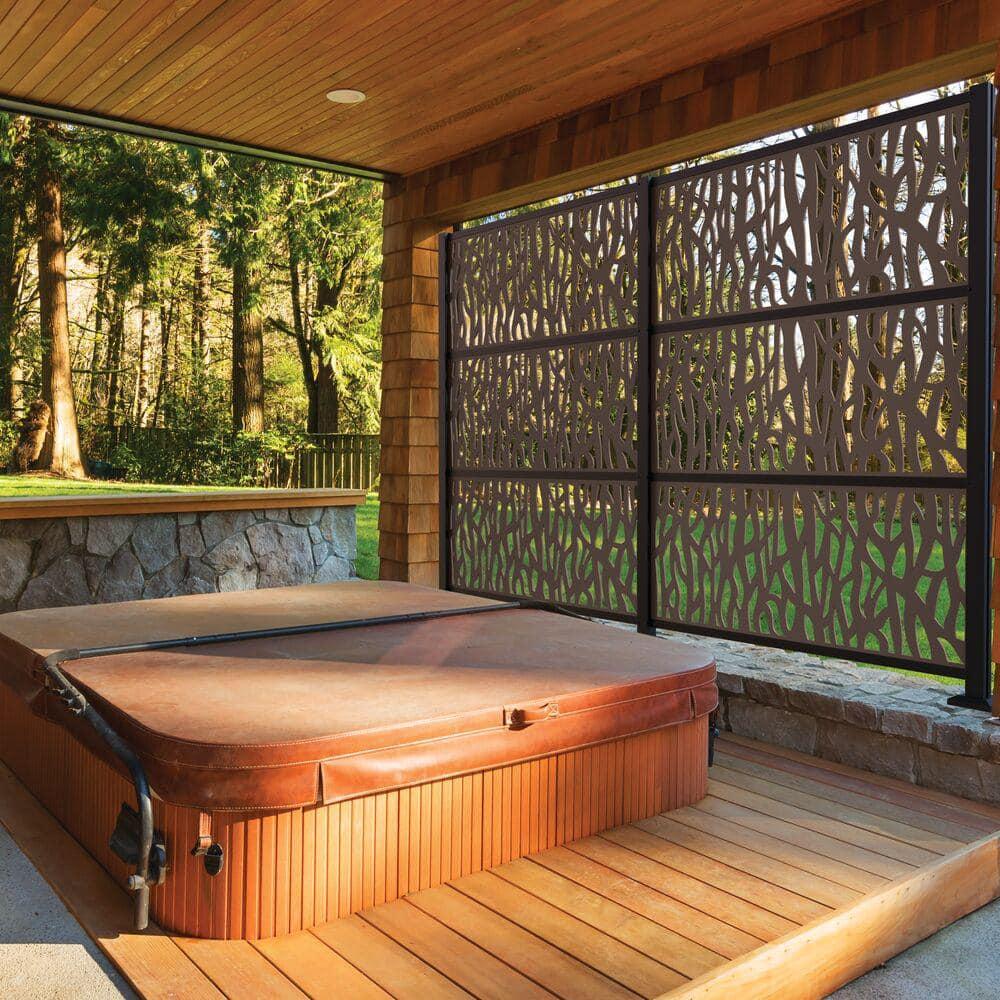 Barrette Outdoor Living 2 ft. x 4 ft. Sprig Umber Decorative Screen Panel