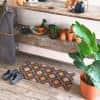 Main + Mesa Natural Coir Doormat with Geometric Print, Multi-color