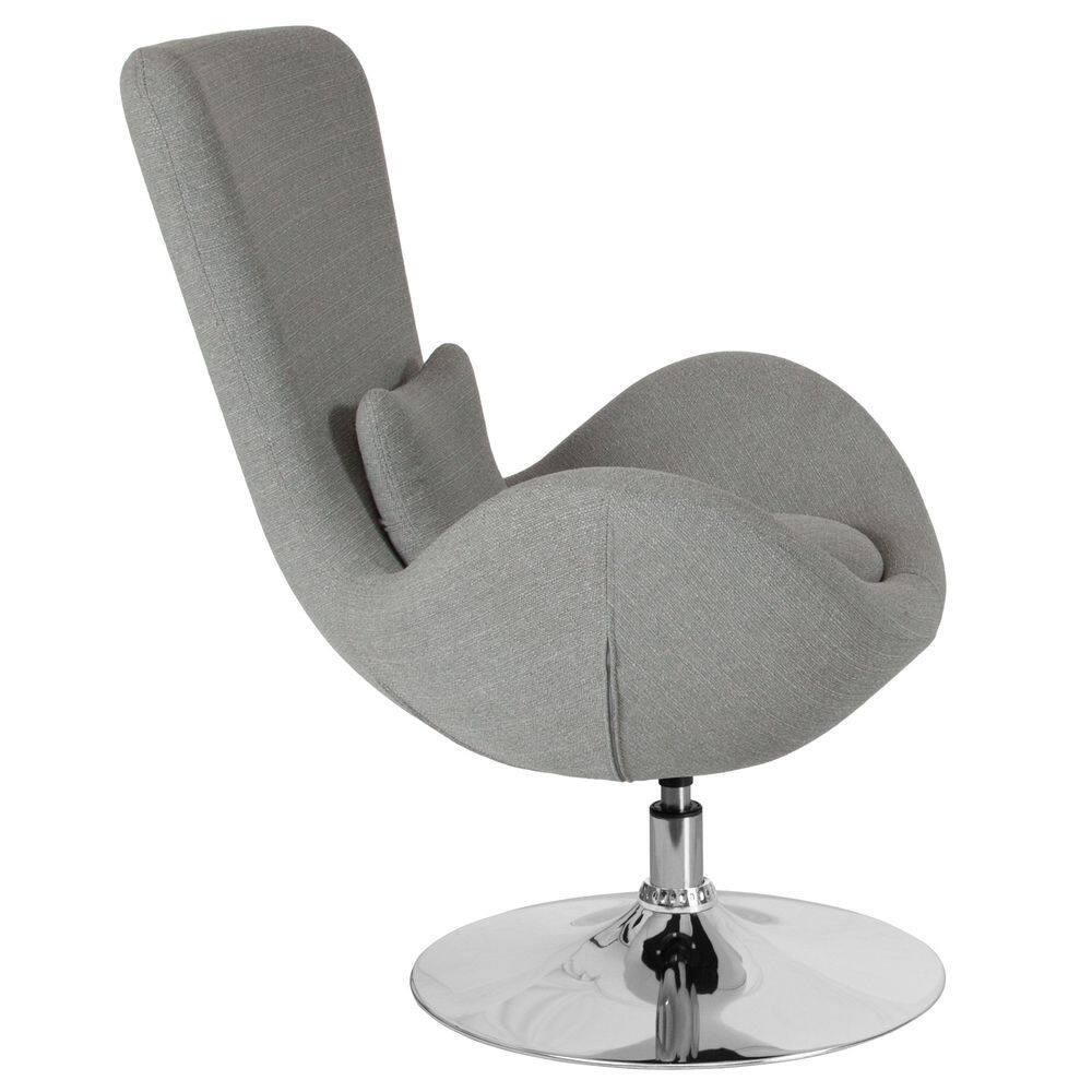 Flash Furniture Egg Series Light Gray Fabric Side Reception Chair