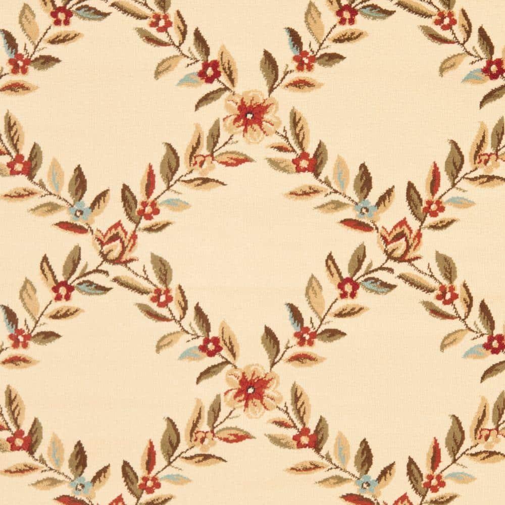 Lyndhurst LNH557 Power Loomed Area Rug - Ivory/Brown - 5'3"x7'6" - Safavieh