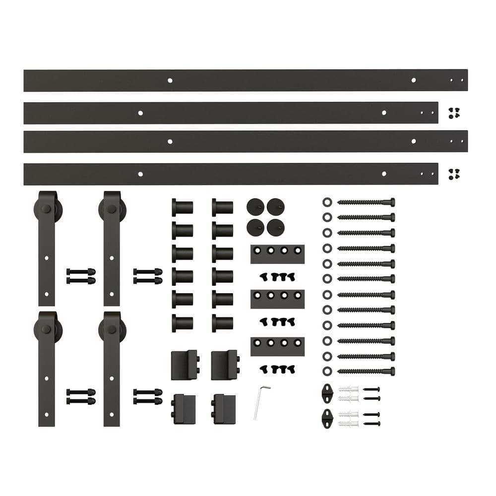 Calhome 84'' Solid Wood Paneled Painted with Installation Hardware Kit Barn Door