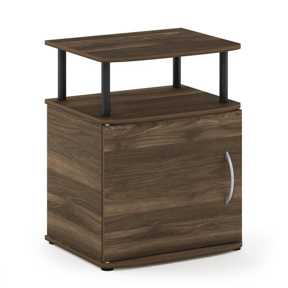Furinno JAYA Utility Design End Table, Columbia Walnut/Black