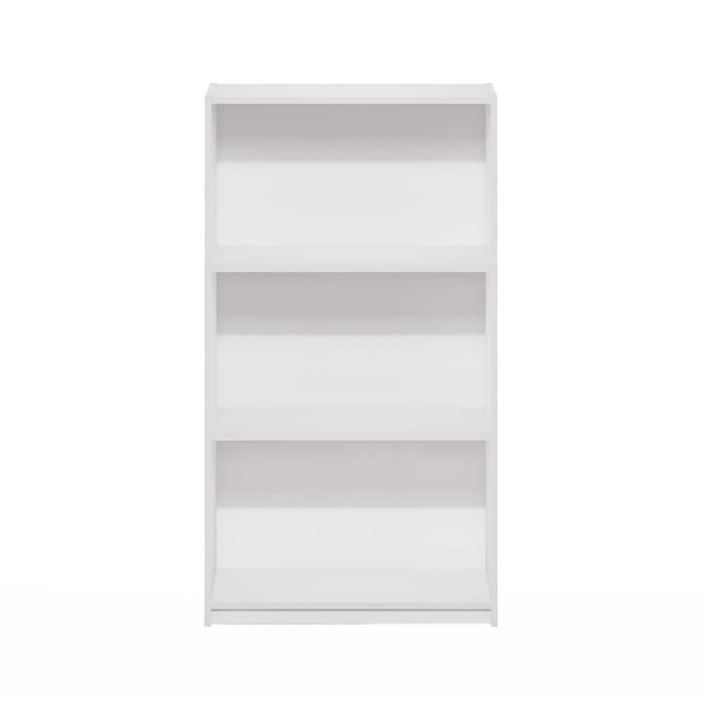 Furinno Basic 3-Tier Bookcase Storage Shelves, White/White